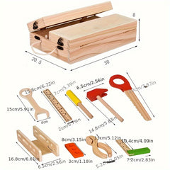 Wooden Children DIY Hand Lifting Tool Box Toy
