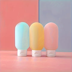 3pcs Silicone Travel Bottles Leakproof Refillable Squeeze Tubes Vibrant Colors