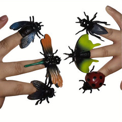 6pcs Finger Puppet Insects Soft Rubber Set for Interactive Play