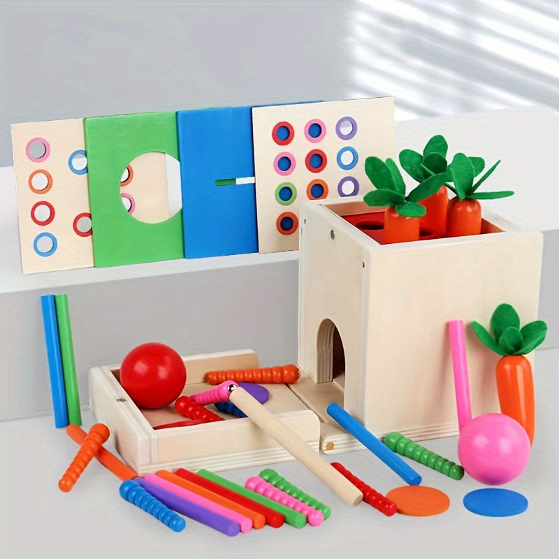 Early Education Wooden 6 in 1 Intelligence Toy