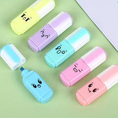 6pcs Donut Ice Cream Expression Marker Pens Cartoon Mini Pens