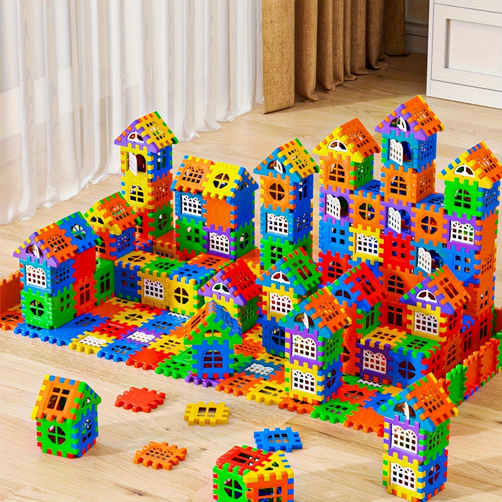 100Pcs House Assembly Building Blocks Large Size
