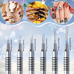 6pcs UV Gel Painting Brush Set Nail Art Christmas