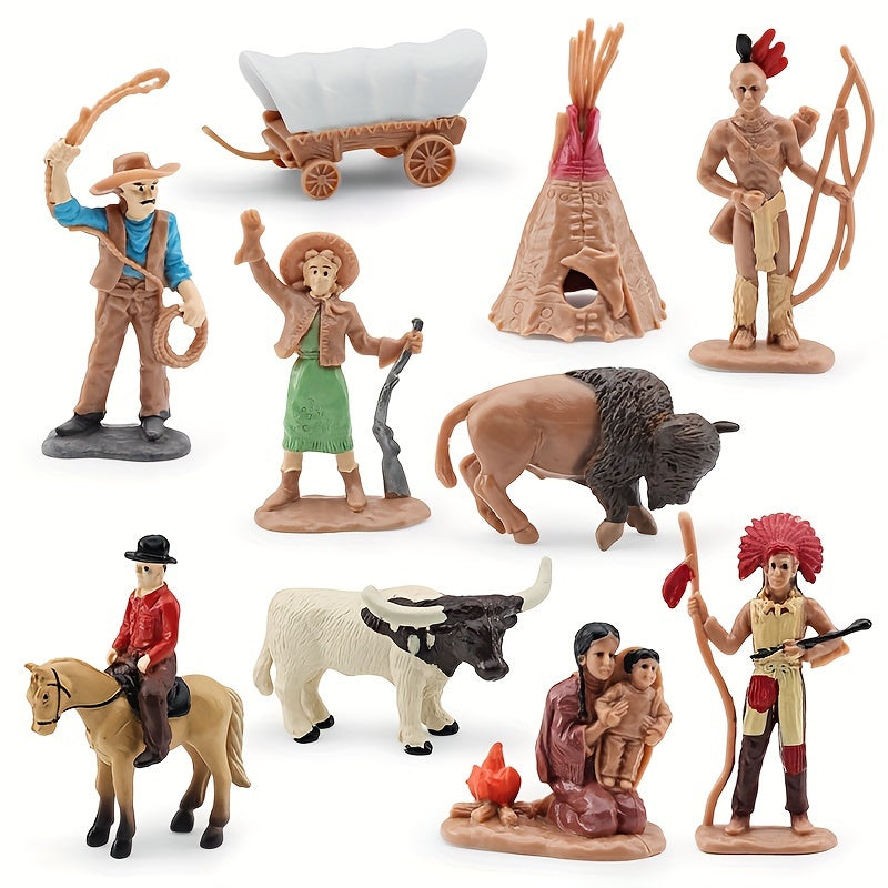 Western Cowboy Scene Model Toy Set