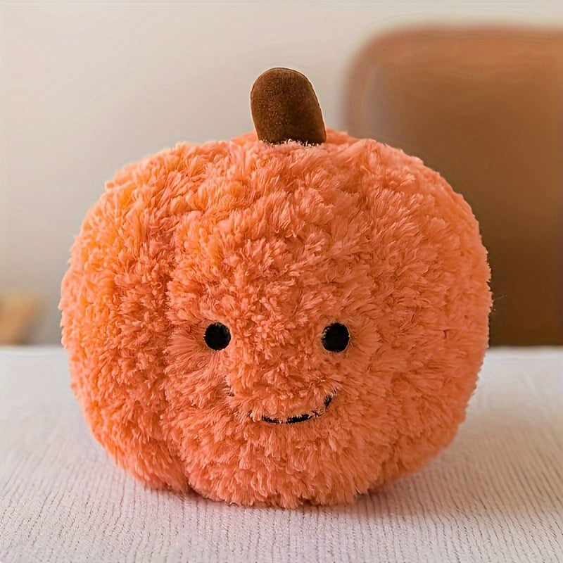 Halloween Pumpkin Plush Toy Pillow Soft Stuffed Pumpkin with Smiling Face
