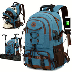 Large Capacity Hiking Backpack with Shoe Compartment and Laptop Sleeve