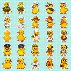 50pcs Yellow Duck Stickers for Guitar Skateboard Laptop Car Helmet