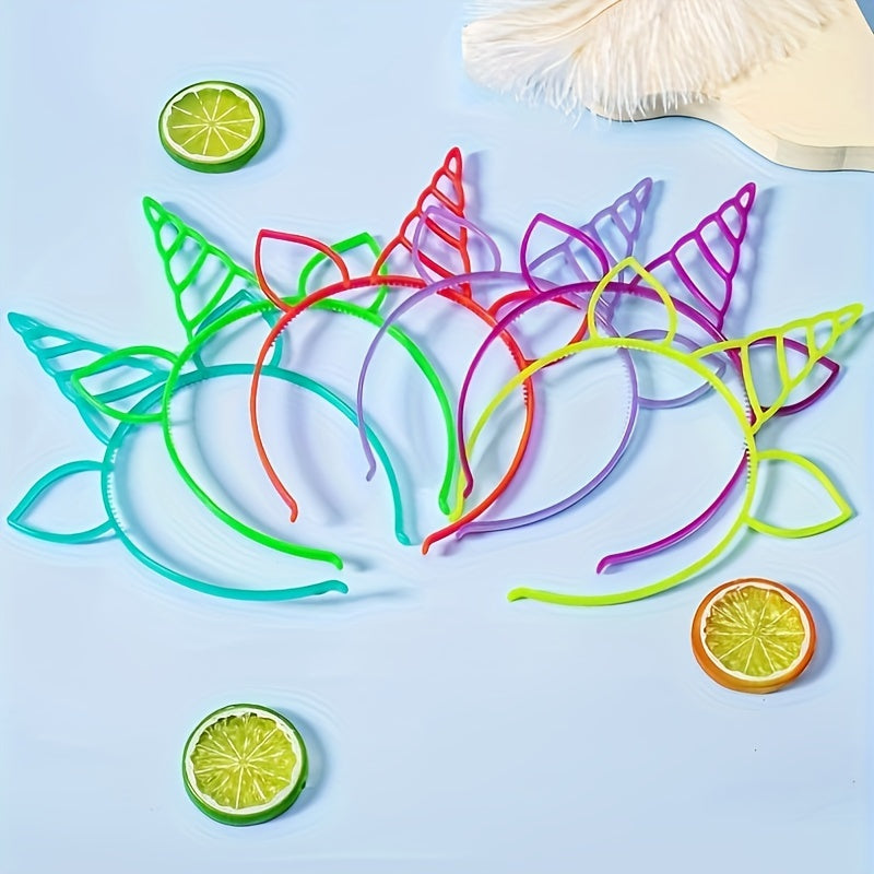 6 Pack Unicorn Headbands Neon Glowing Party Favors for Teens