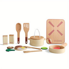 Wooden Cooking Set Toy High Quality Paint Smooth Surface No Burrs