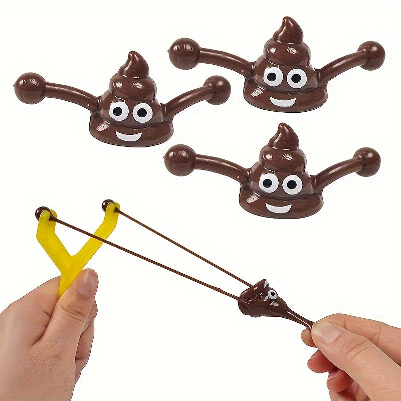 Funny Prank Poop Slingshot Toy Set 6 Pack for Kids Mixed Novelty Gag Gift Poo La