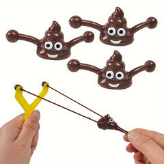 Funny Prank Poop Slingshot Toy Set 6 Pack for Kids Mixed Novelty Gag Gift Poo La