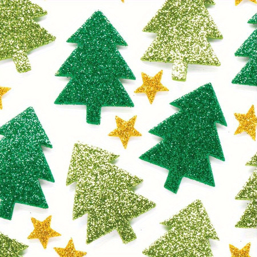 100pcs Christmas Tree Star DIY Foam Stickers Self Adhesive Youngsters's Party C
