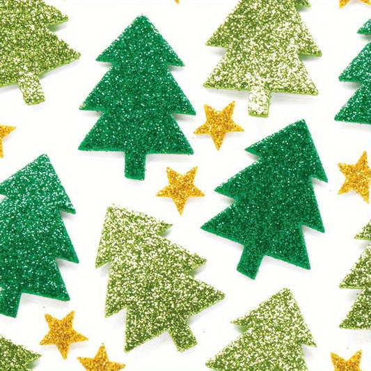 100pcs Christmas Tree Star DIY Foam Stickers Self Adhesive Youngsters's Party C