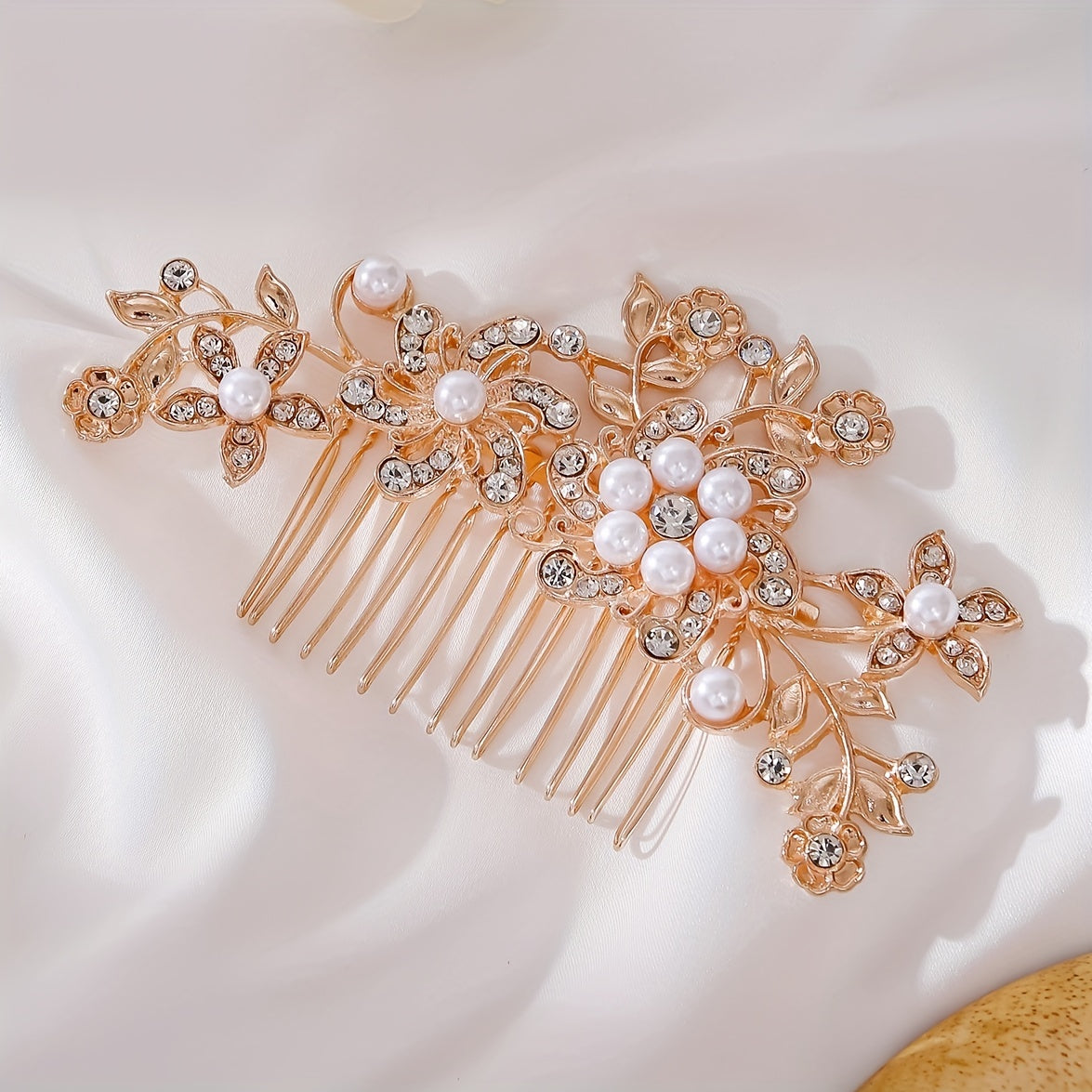 Bride Wedding Hair Comb Pearl Rhinestones Head Accessories
