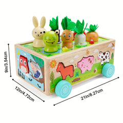 Wooden Farm Toy Set - Shape Recognition Learning and Fine Motor Skills