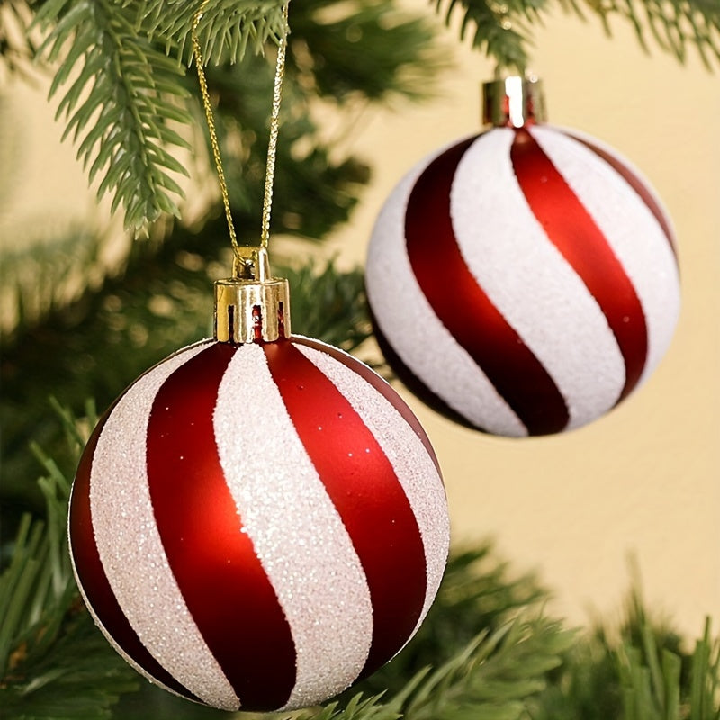 6pcs Christmas Tree Ornaments Shatterproof Plastic Decorations