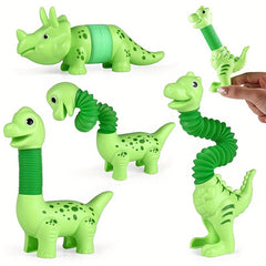 3pcs T Rex Dinosaur Pop Tubes Sensory Toys for Ages 3 8