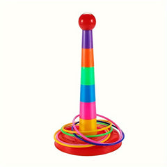 Ring Toss Game Set Durable Plastic for Outdoor Parties Ideal Gift