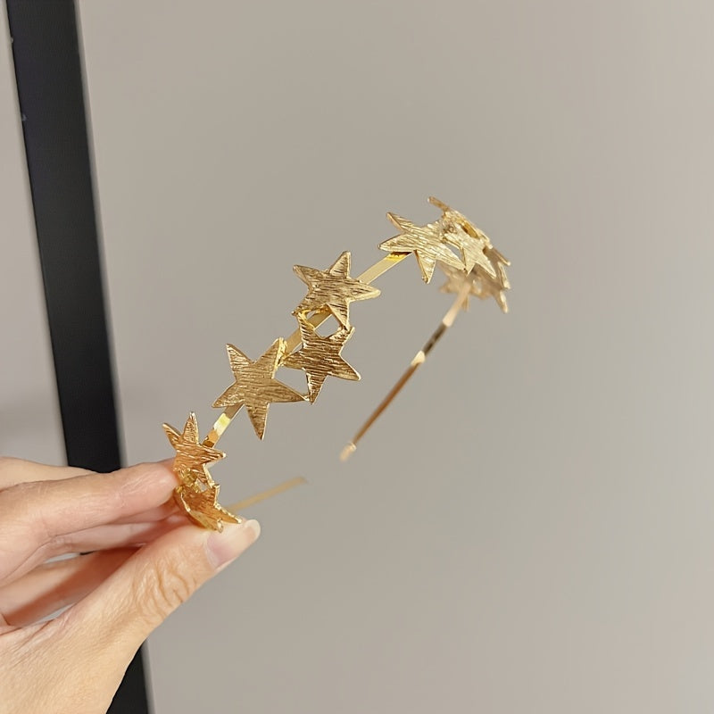 Vintage Inspired Star Geometric Hairband with Leaf Motif