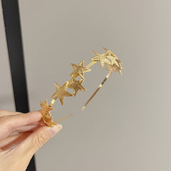 Vintage Inspired Star Geometric Hairband with Leaf Motif