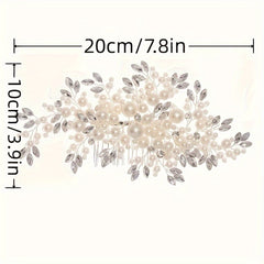 Bridal Hair Comb with Rhinestones & Pearls - Wedding Accessory