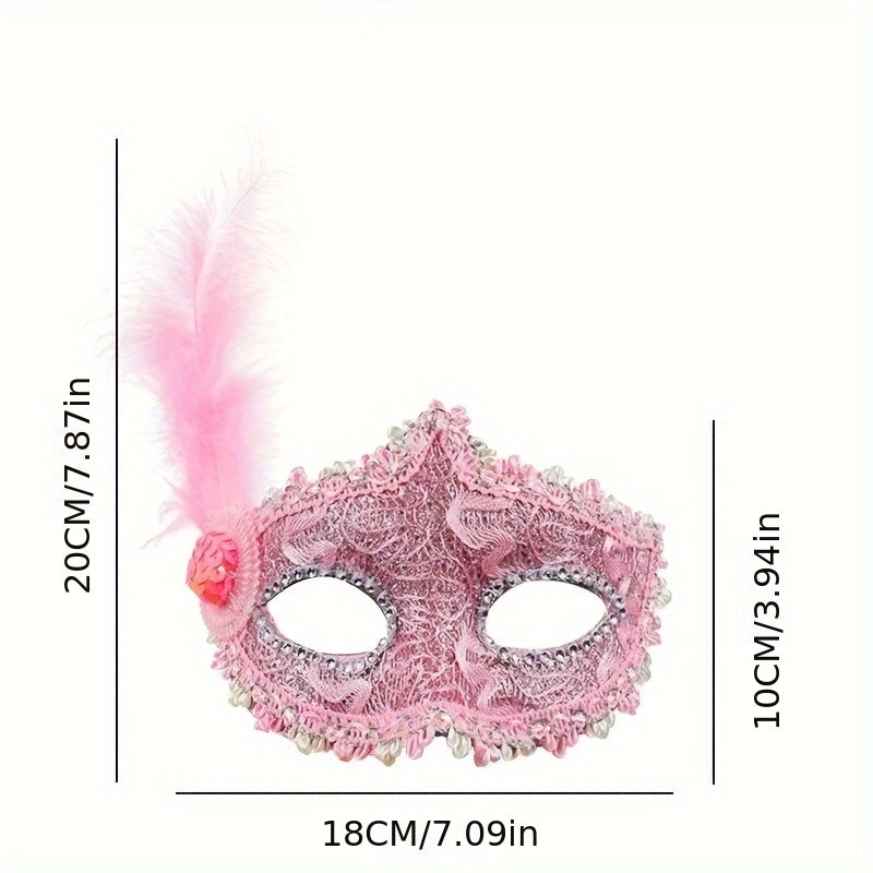 Angel Half Face Feather Mask Halloween Christmas Masquerade Accessory