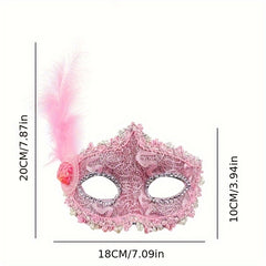 Angel Half Face Feather Mask Halloween Christmas Masquerade Accessory