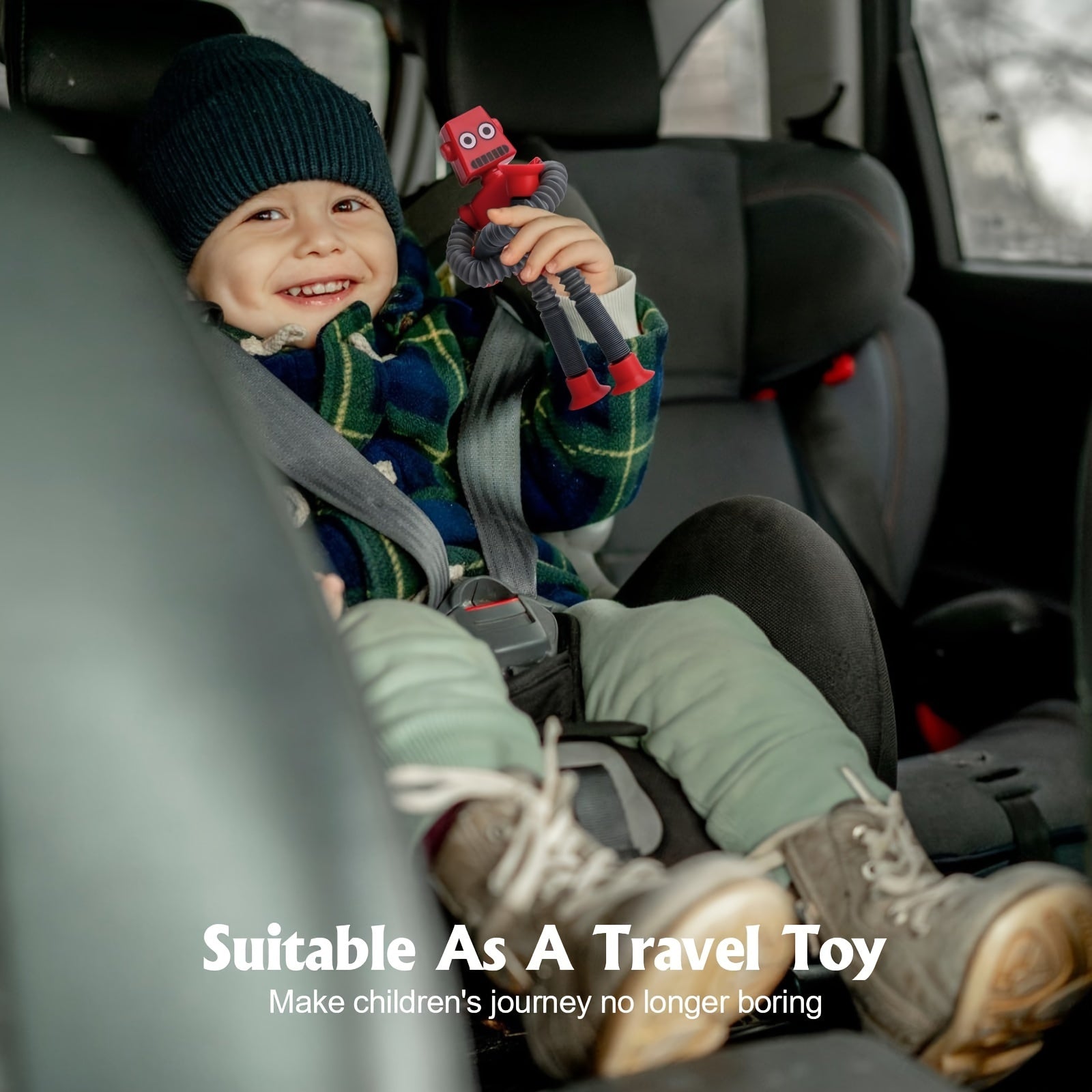 4pcs Pop Tube Sensory Toys Robot Tube, Suction Cup Robot Toys