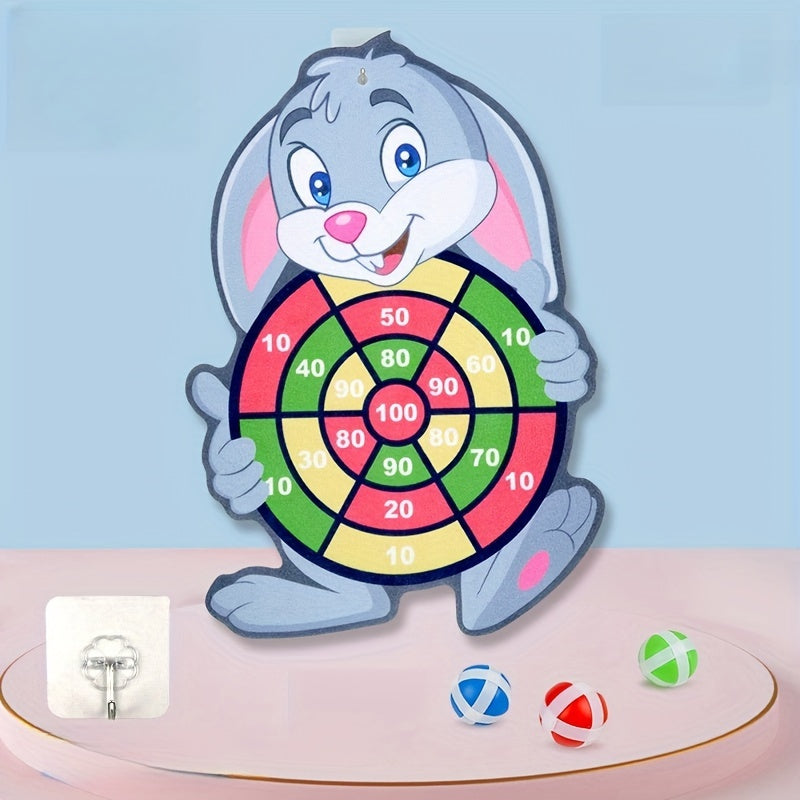 Animal Themed Dartboard Set for Kids Sticky Ball Game Ages 3-6