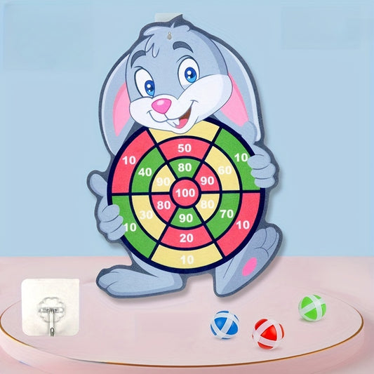 Animal Themed Dartboard Set for Kids Sticky Ball Game Ages 3-6