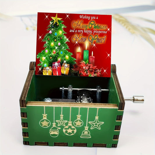 Classic Christmas Tree Hand Cranked Music Box 1pc