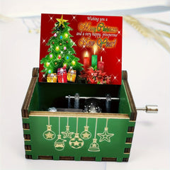 Classic Christmas Tree Hand Cranked Music Box 1pc