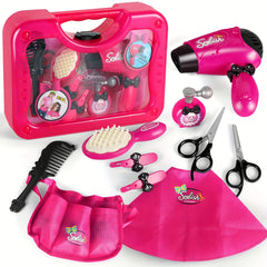 Girls Beauty Salon Set Pretend Play Stylist Hair Cutting Kit