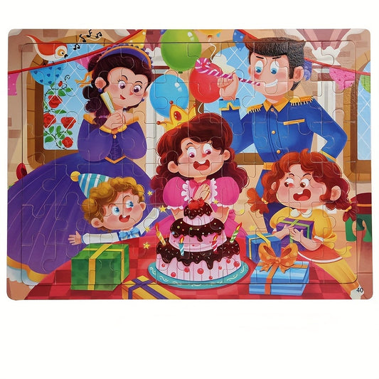 Wooden Jigsaw Puzzle Set for Kids - Cartoon & Animal Themed Toy