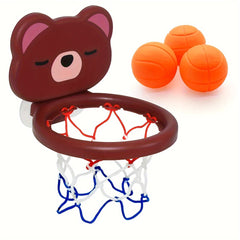 Suction Cup Basketball Hoop with 3 Balls - Bath Toy Water Play Game