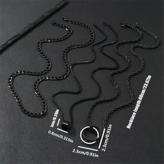 3pcs Men's Stainless Steel Twisted Chain Necklace