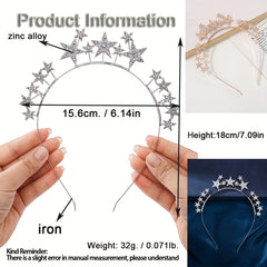 Golden Rhinestone Star Headband for Party