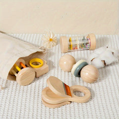 7pcs Kids Musical Toy Set Wooden Chew Toys Early Learning