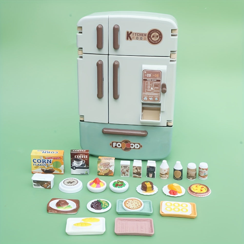 Home Kitchen Toy Set with Double Door Refrigerator