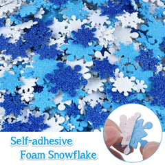 200pcs Christmas Foam Stickers Snowflake Shape Self Adhesive Crafts