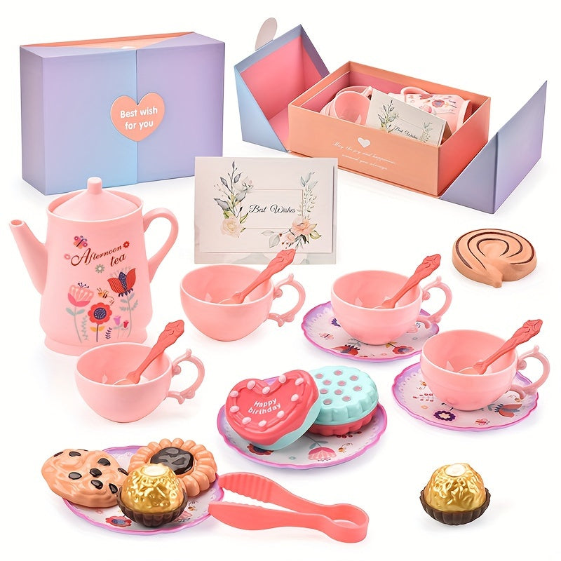 DIY Pretend Play Toy Simulation Tea Set Tableware Play House Kitchen Afternoon T
