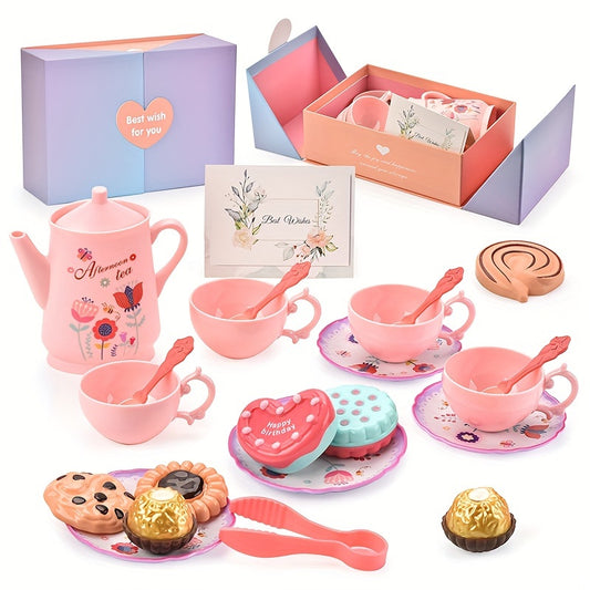 DIY Pretend Play Toy Simulation Tea Set Tableware Play House Kitchen Afternoon T