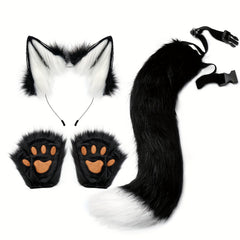Beast Ears Tail Set Plush Claw Props Cosplay Halloween Party