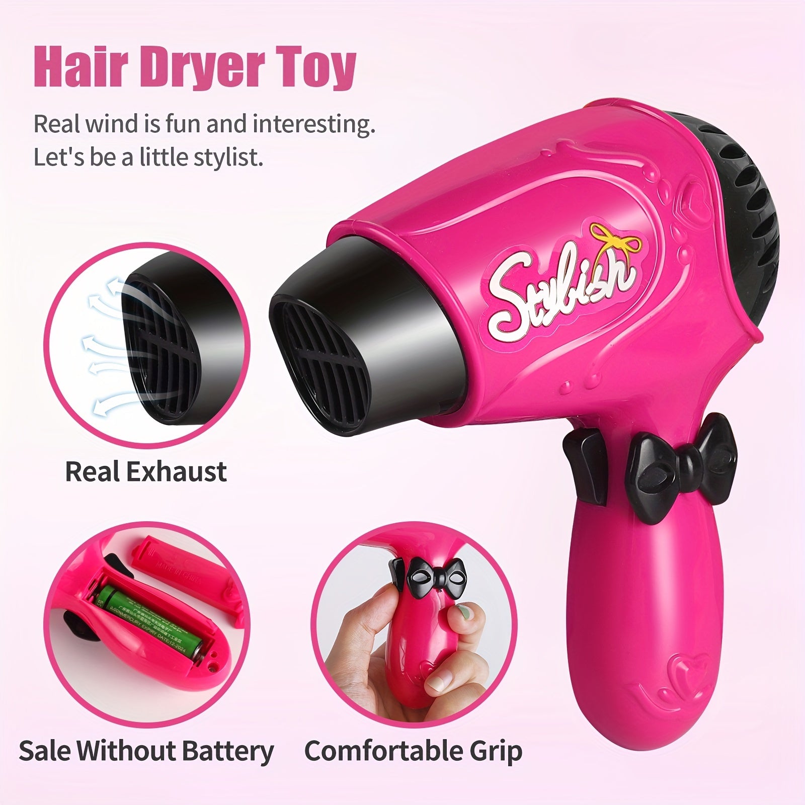 Girls Beauty Salon Set Pretend Play Stylist Hair Cutting Kit