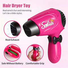 Girls Beauty Salon Set Pretend Play Stylist Hair Cutting Kit