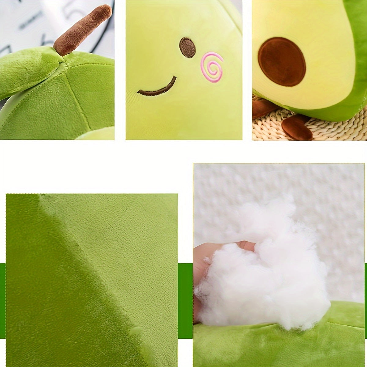 Avocado Plush Toy Stuffed Animal Pillow Soft Polyester Blend Gift for Youngsters