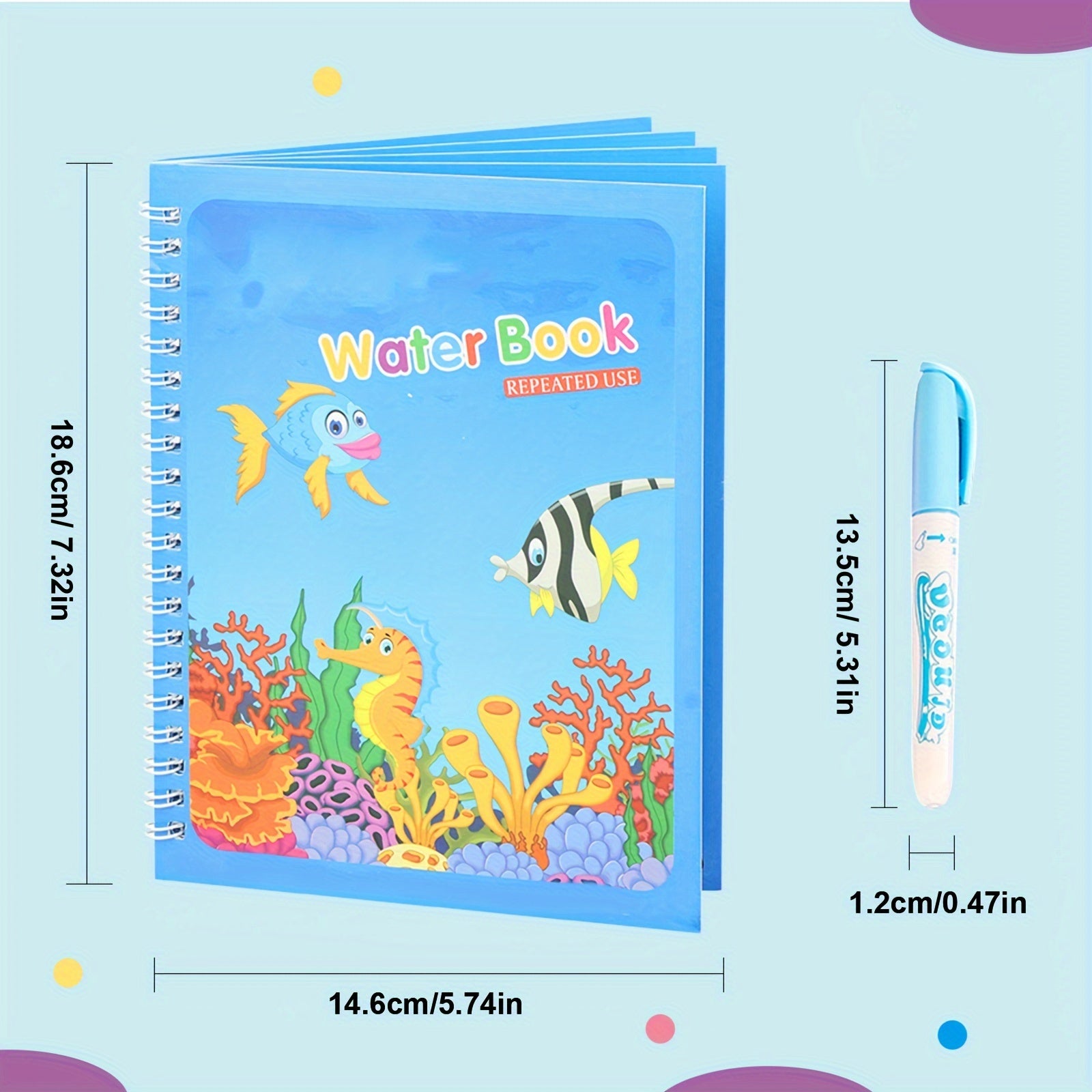 4pcs Reusable Water Coloring Books Paint with Water Educational Tool
