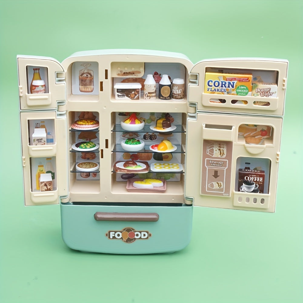 Home Kitchen Toy Set with Double Door Refrigerator