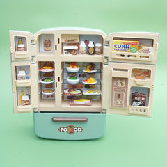 Home Kitchen Toy Set with Double Door Refrigerator