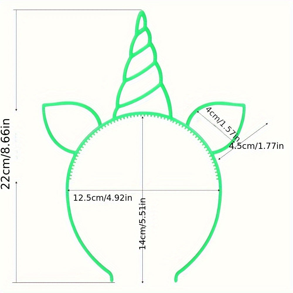 6 Pack Unicorn Headbands Neon Glowing Party Favors for Teens